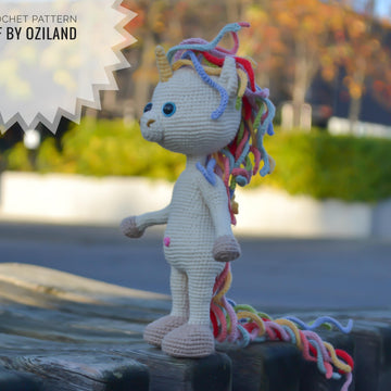Crochet Pattern Amigurumi Rainbow the unicorn toy