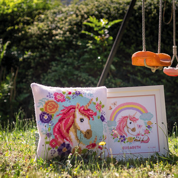 Vervaco Mother & Baby Unicorn Cross Stitch Kit - 28cm x 28cm