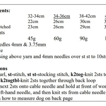 Dog Coat Jumper Knitting Pattern #650