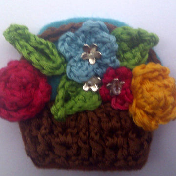 Basket of Flowers Retro Brooch