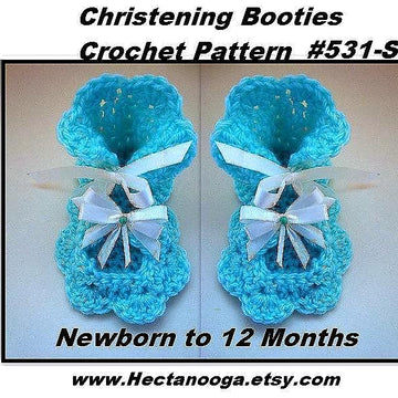 531 S Baby Christening Shoes Crochet Pattern