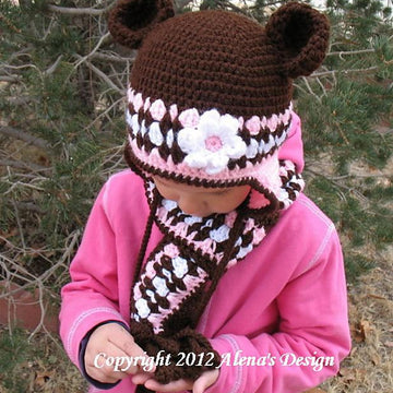 Fringe Bobble Brown Scarf