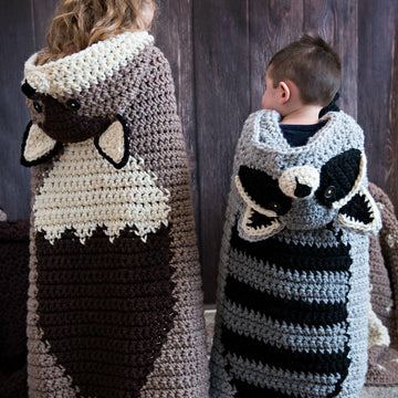 Hooded Woodland Racoon Blanket