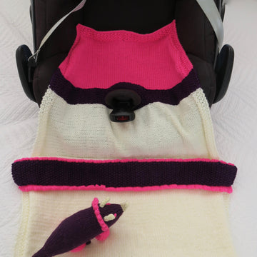 Tri-Cera-Tops - Baby Car Seat Blanket + Hat + Dinosaur Toy