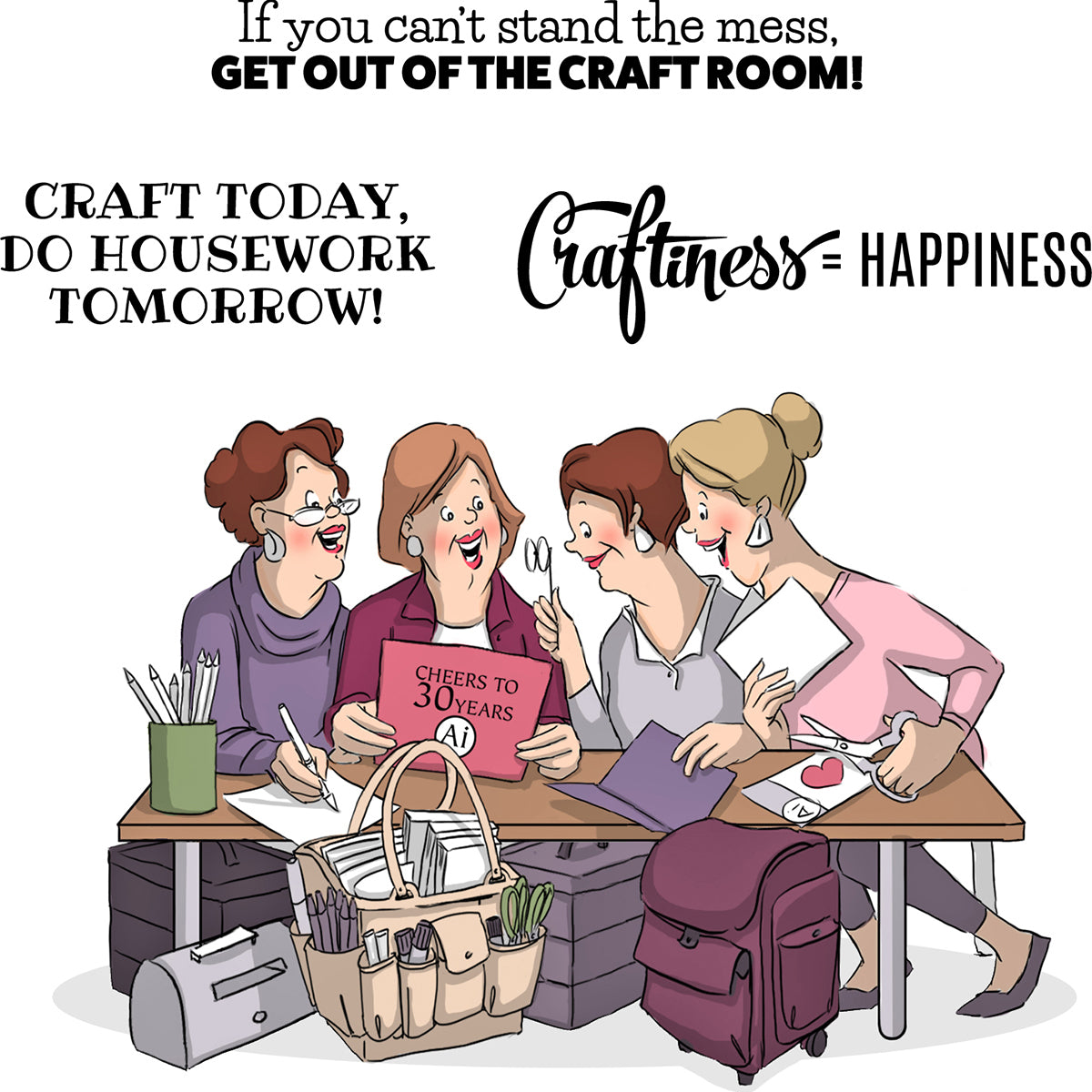 Art Impressions Girlfriends Cling Rubber Stamps - Crafty Girls
