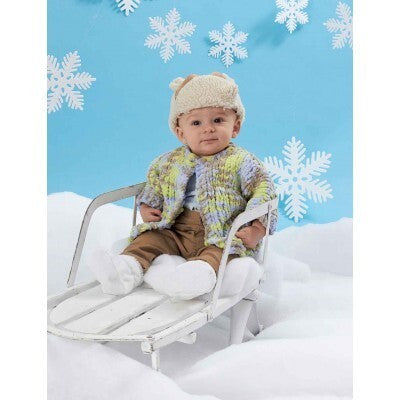 One Piece Baby Cardigan in Bernat Baby Blanket Big Ball