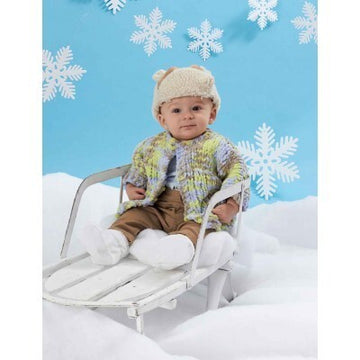 One Piece Baby Cardigan in Bernat Baby Blanket Big Ball