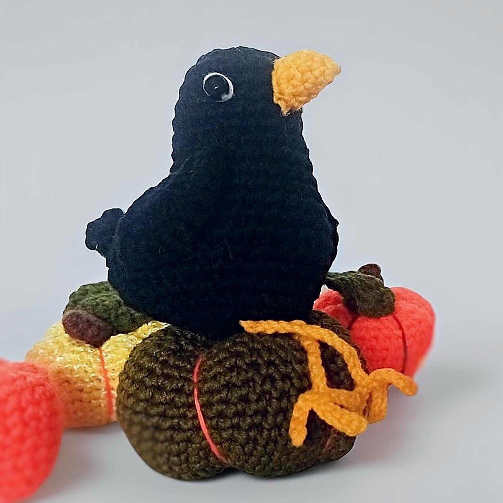 Crow and pumpkins
