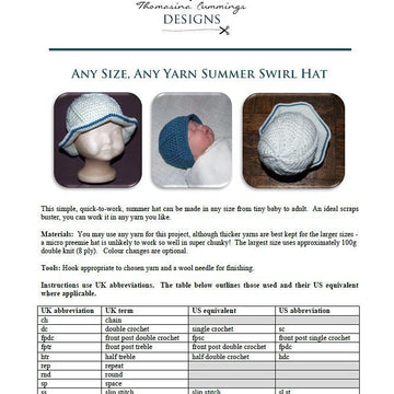Summer Hat (Cloche or Brimmed Finish)