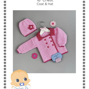 Izzy Double Breasted Baby Coat Knitting Pattern 18 inch chest size