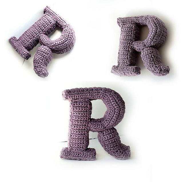 Letter R Crochet Pattern, 3D Letter Amigurumi
