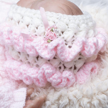 Newborn baby Aran bonnet crochet pattern with 4 finishes