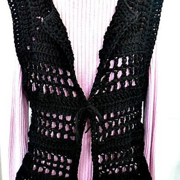 966 black mesh vest