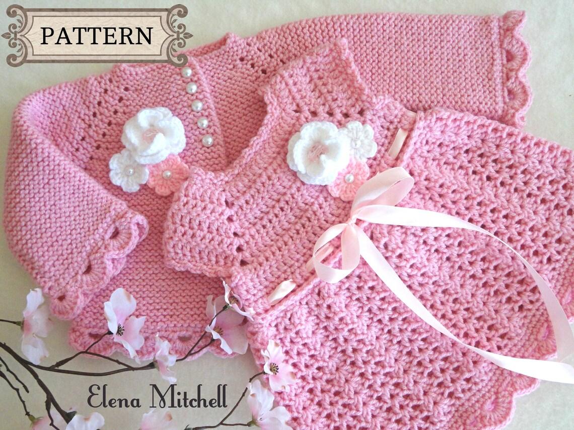 Knitting Pattern Baby Cardigan Crochet Pattern Baby Dress