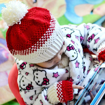 Winter Snow Hat & Mittens