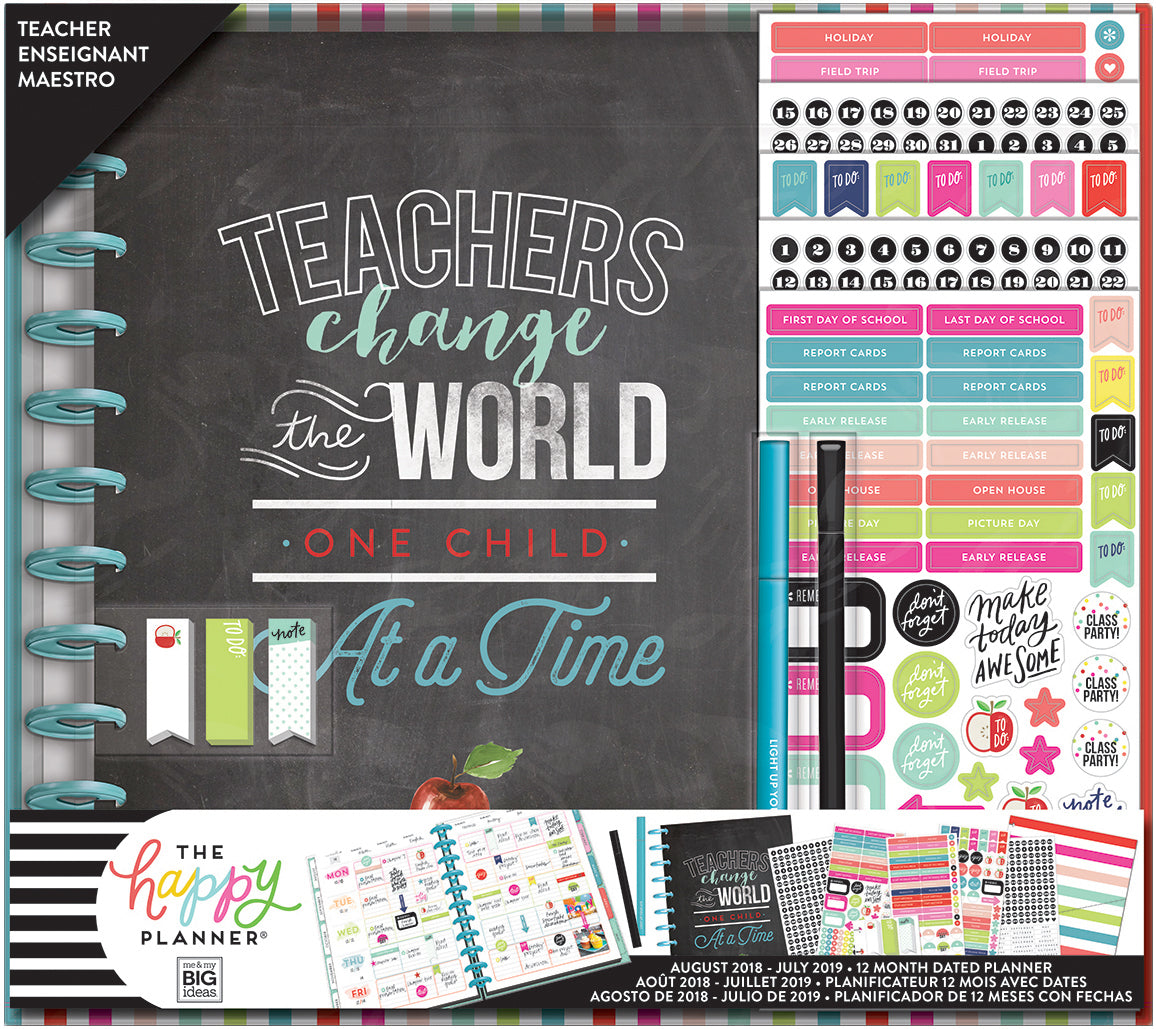 Happy Memory Keeping 12-Month Undated Planner Box Kit - Teachers Change The World
