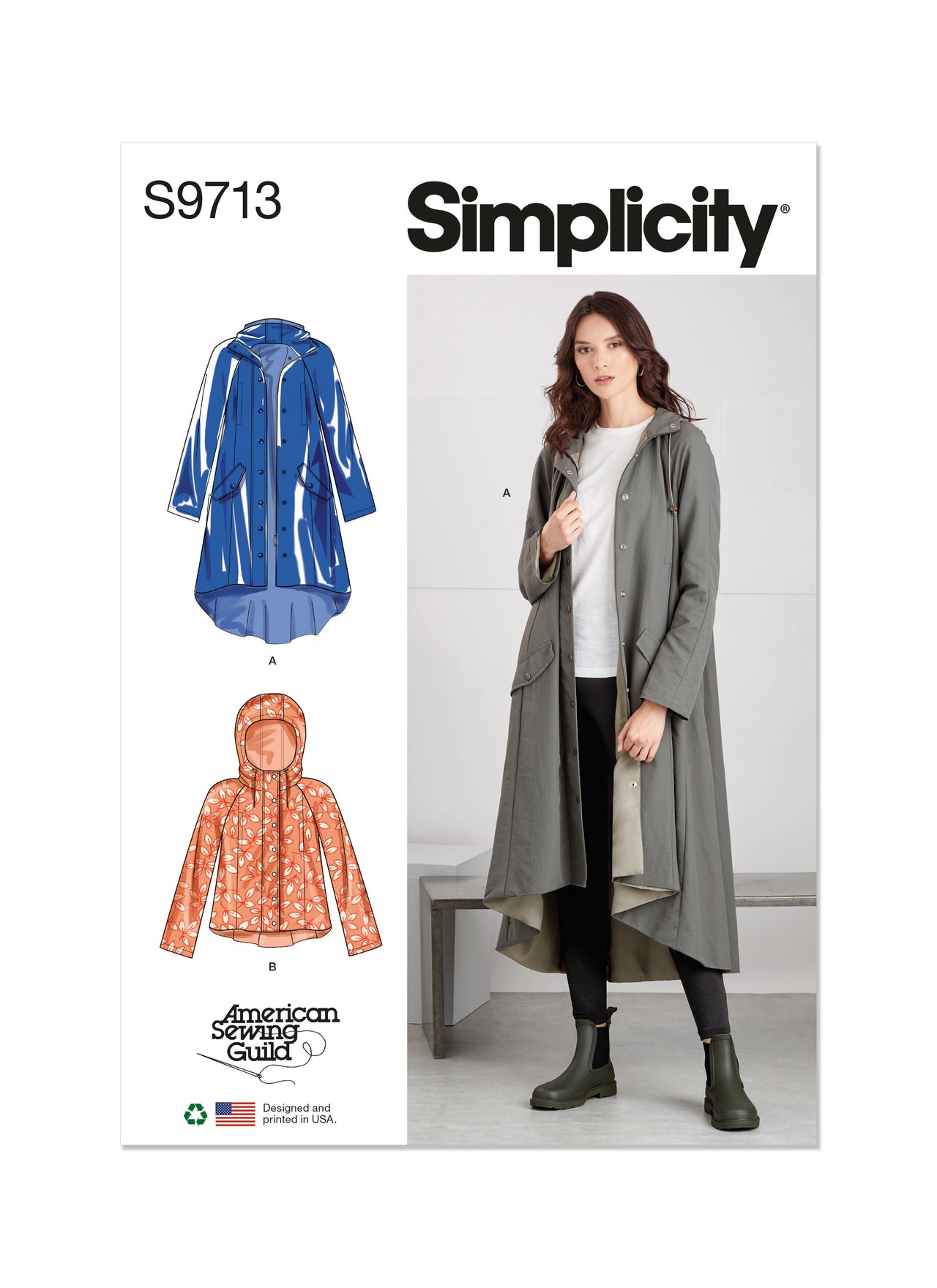 Simplicity Misses' Jacket in Two Lengths - Designed for American Sewing Guild S9713 - Sewing Pattern