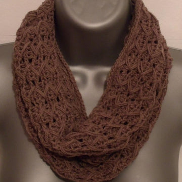 Cowl Infinity Scarf with Zig Zag Pattern