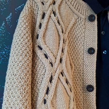 Men's Wool Cardigan Latte