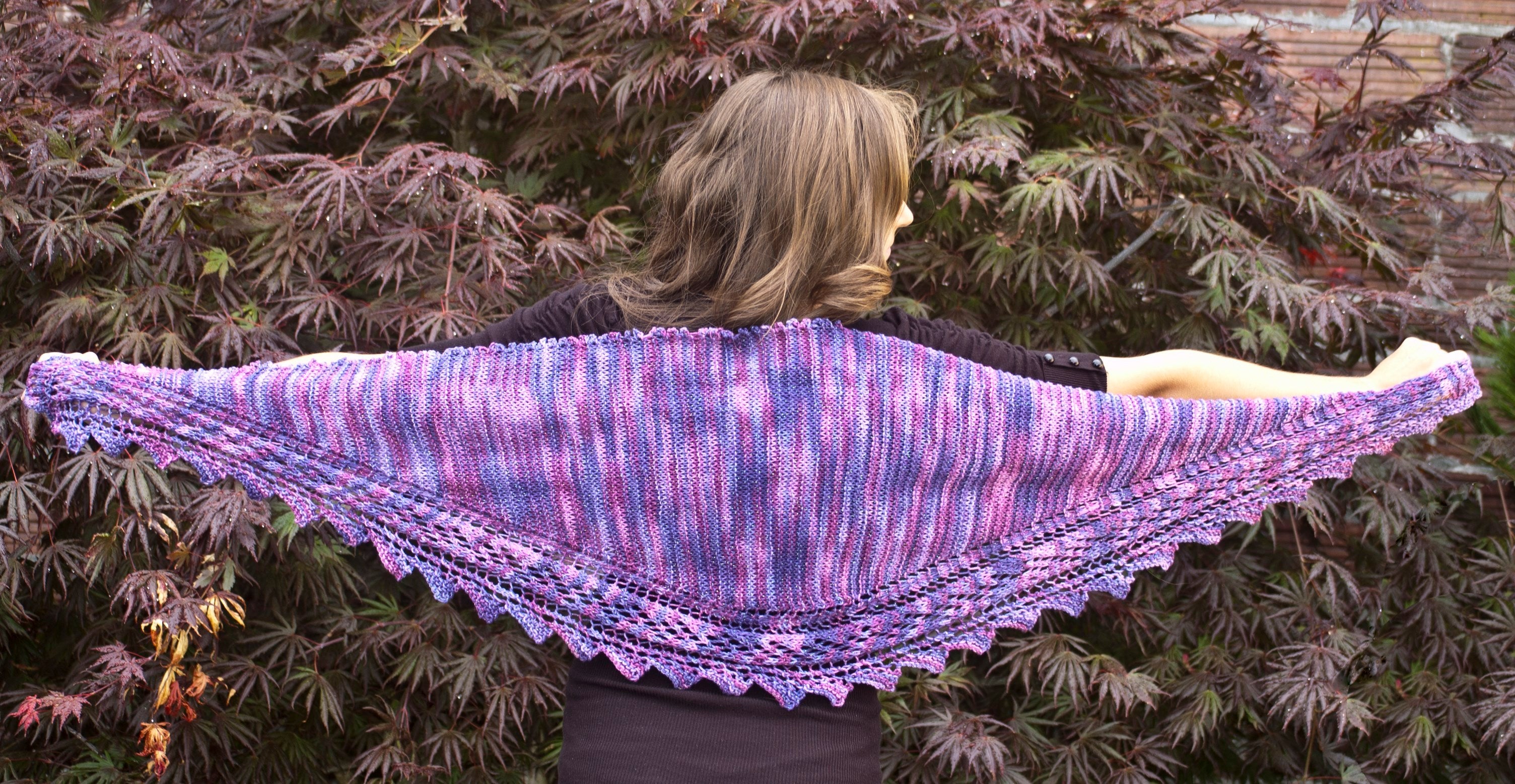 Crystal Shawl in Cascade Yarns Sunseeker Multis - DK326 - Downloadable PDF