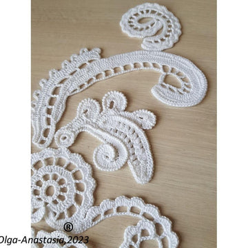 White composition of antique crochet motifs