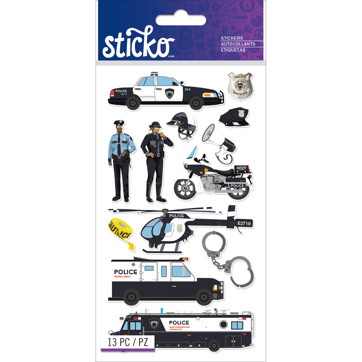 Sticko Stickers - Police Officer Cars