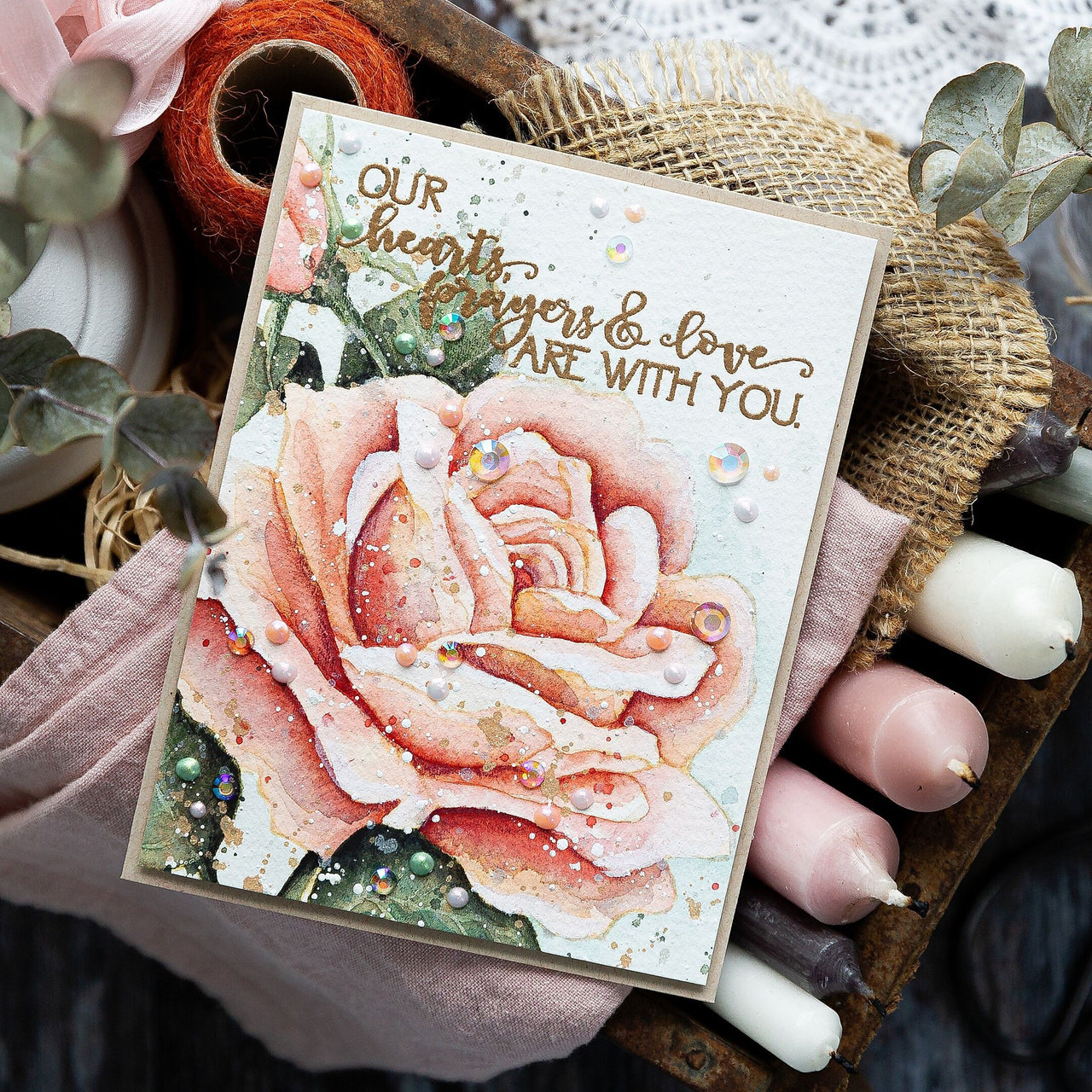 Colorado Craft Company Clear Stamps 6"X6" - Sympathy & Friendship Rose-Big & Bold