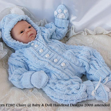 Bunny/Teddy All-in-one 17-24” doll/newborn/0-3m baby