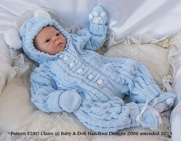Bunny/Teddy All-in-one 17-24” doll/newborn/0-3m baby
