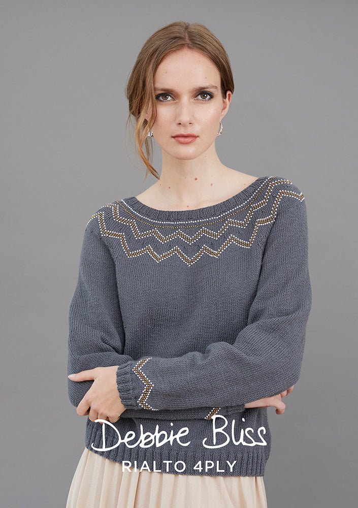 Billie Jumper - Knitting Pattern For Women in Debbie Bliss Rialto 4 Ply
