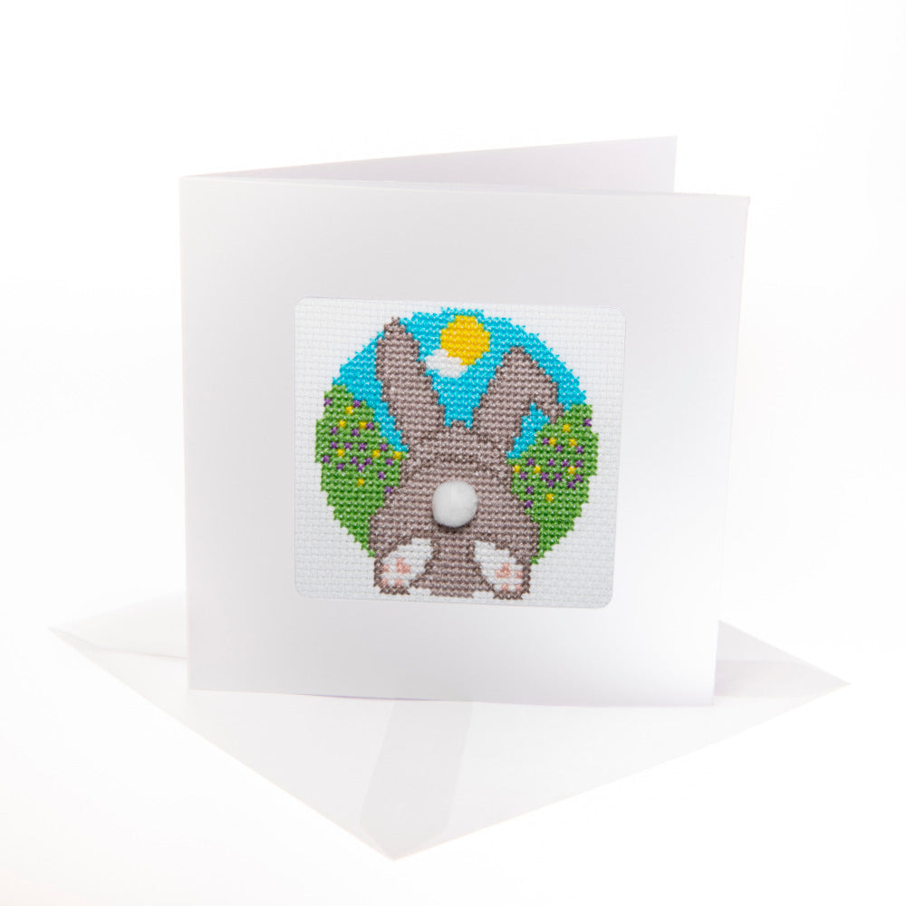 Stitchfinity Bunny Mini Card Cross Stitch Kit - 13cm x 13cm