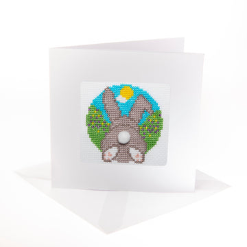 Stitchfinity Bunny Mini Card Cross Stitch Kit - 13cm x 13cm