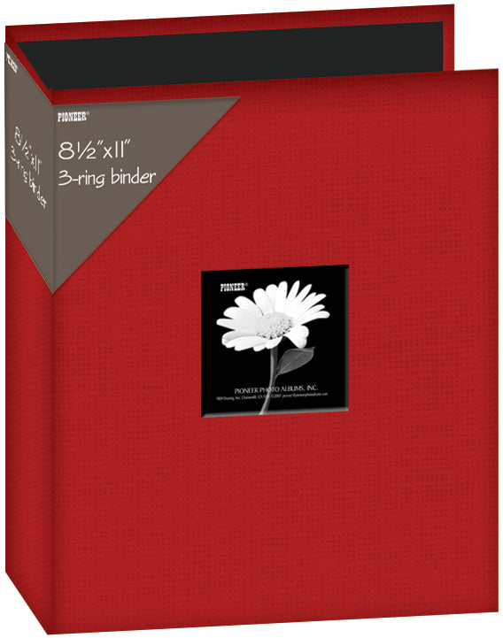 Pioneer 3-Ring Fabric Album 8.5"X11" - Red