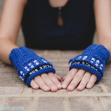 Police Box Fingerless Mitts