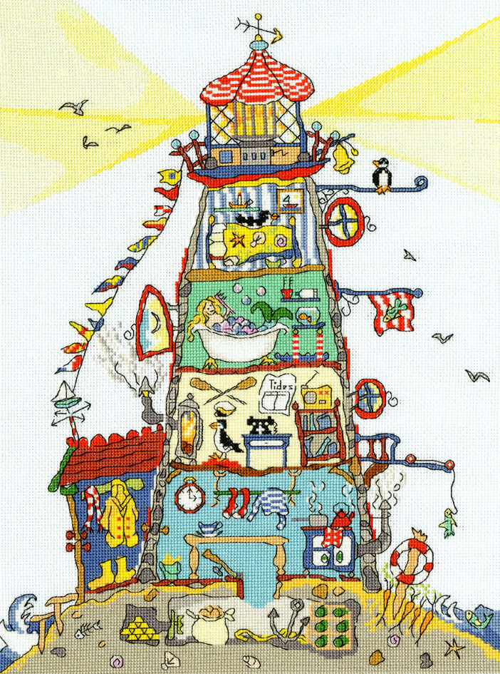 Bothy Threads Cut Thru Lighthouse Cross Stitch Kit - 26cm x 35cm
