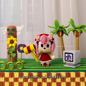 Amy Rose, the Hedgehog Amigurumi Crochet Pattern – PDF Digital Download (English)