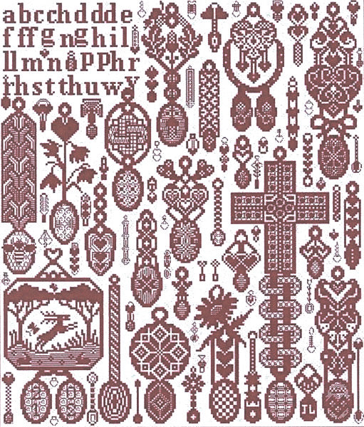 Long Dog Samplers Spirit of Llanfair Chart - Leaflet