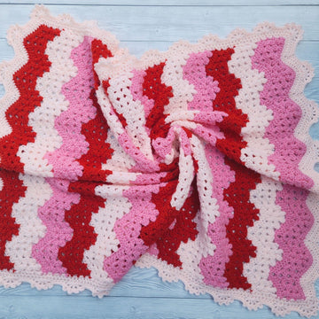 Strawberry Ripple Baby Blanket Afghan