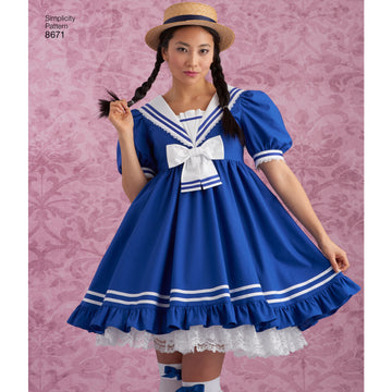 Simplicity 8671 Women's Lolita Costume Dresses - Sewing Pattern