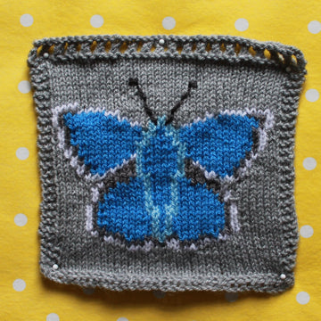 British Butterflies Intarsia Squares
