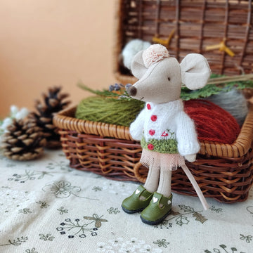 Fly Agarics sweater for Little Sister Maileg Mouse