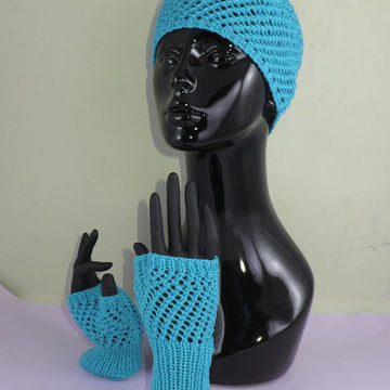 Easy Lace Fingerless Gloves and Headband Set