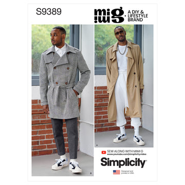 Simplicity Men's Trench Coat in Two Lengths S9389 - Sewing Pattern