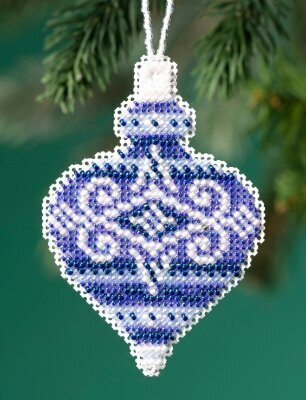 Mill Hill Beaded Holiday - Sapphire Opal Beaded Ornaments - 2.5inx3.25in
