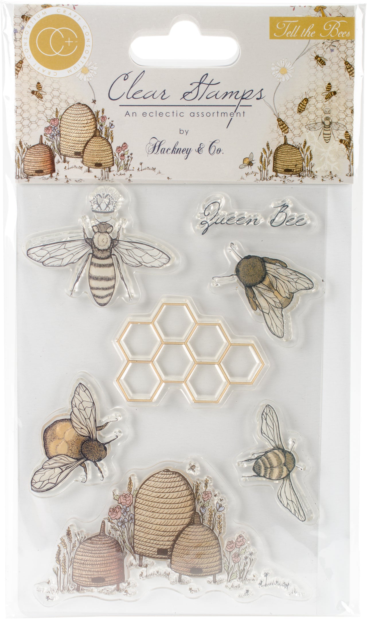 Craft Consortium A5 Clear Stamps - Tell The Bees