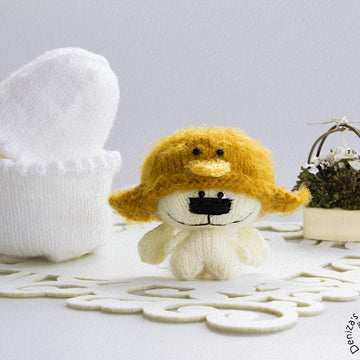 Easter Joke. Bunny in the chicken hat