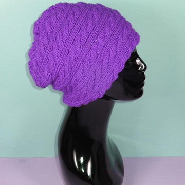 Sideways Cable Slouch Hat