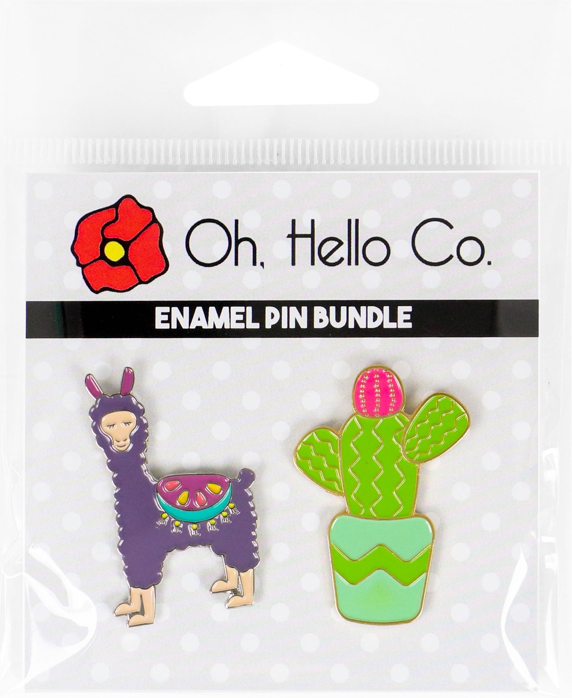 Oh, Hello Co. Oh Hello Enamel Pins 2/Pkg - Cactus & Llama