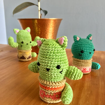 Cat-tus. Amigurumi cactus shaped as a kitty cat