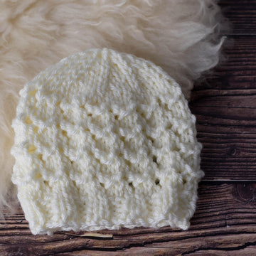 Chunky Lace Newborn Beanie